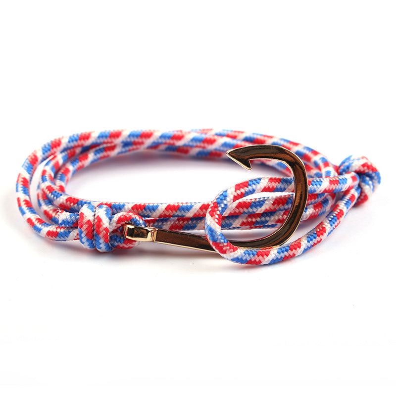 Adjustable Paracord Anchor Bracelet Woman Men Charm Bracelets